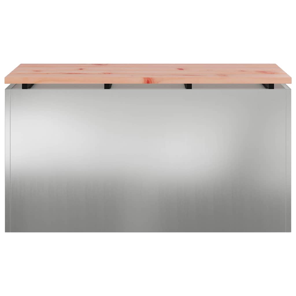 vidaXL Παγκάκι κήπου Ασημί 80 x 40 x 43 εκ Γαλβανισμένος χάλυβας