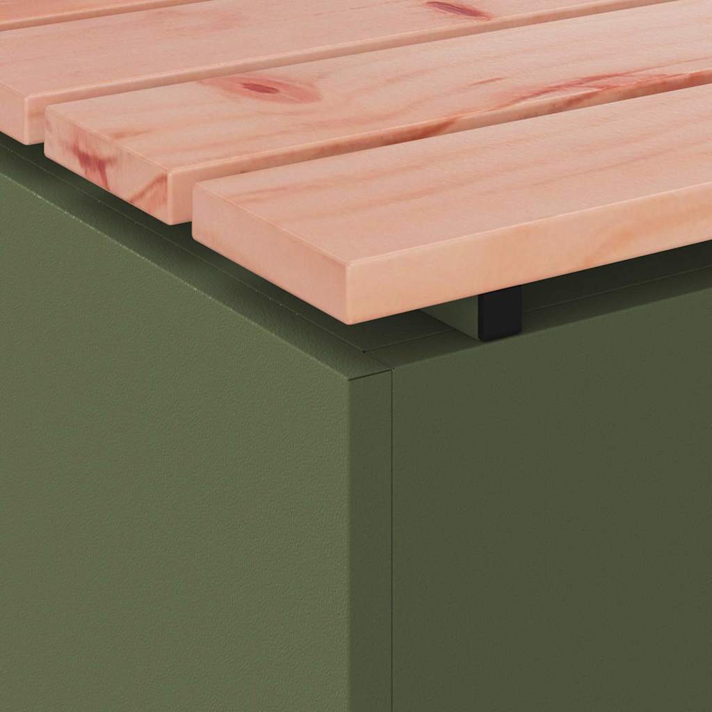 vidaXL Παγκάκι κήπου Λαδί 100 x 40 x 43 εκ Ατσάλι