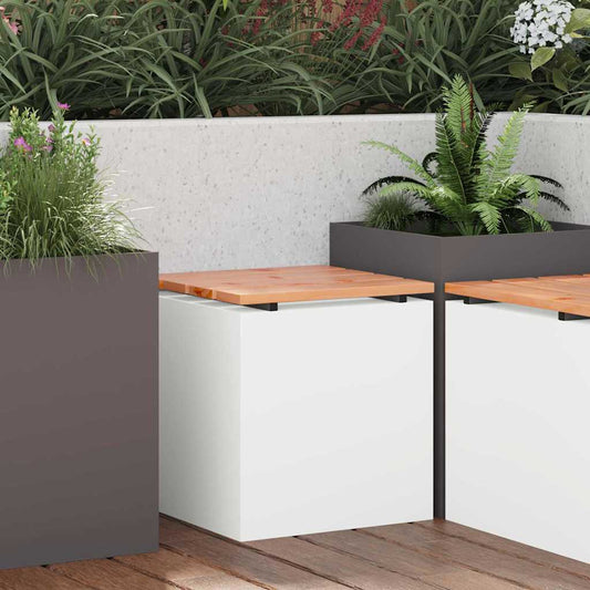 vidaXL Παγκάκι κήπου Λευκό 40 x 40 x 43 cm Ατσάλι