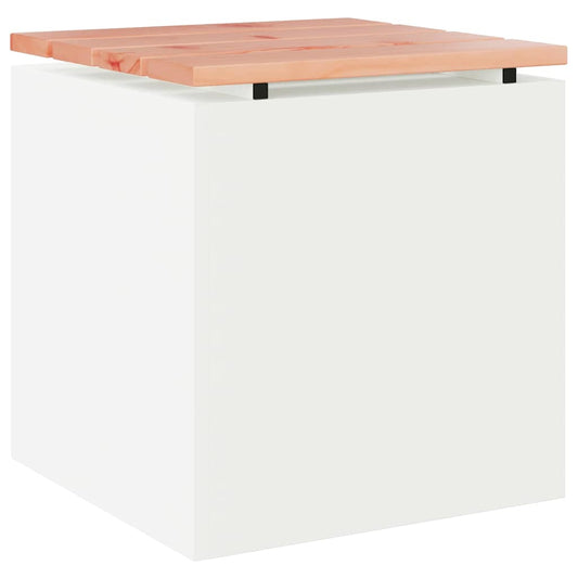 vidaXL Παγκάκι κήπου Λευκό 40 x 40 x 43 cm Ατσάλι