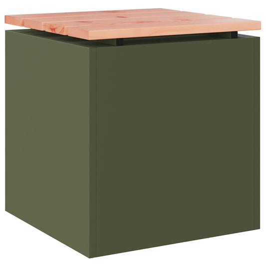 vidaXL Παγκάκι κήπου Λαδί 40 x 40 x 43 cm Ατσάλι