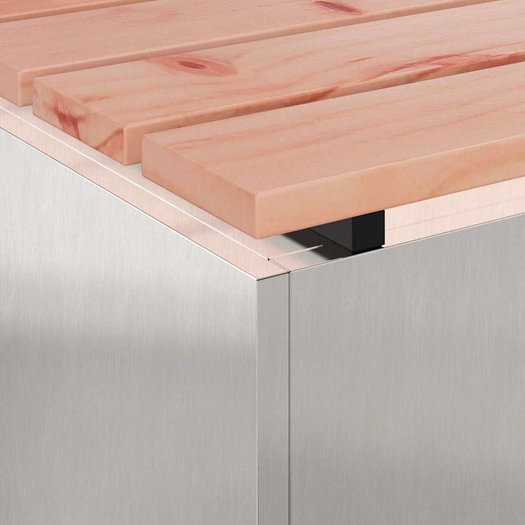 vidaXL Παγκάκι κήπου Ασημί 40 x 40 x 43 cm Ανοξείδωτο ατσάλι