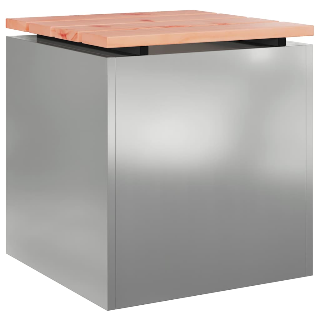 vidaXL Παγκάκι κήπου Ασημί 40 x 40 x 43 cm Γαλβανισμένος χάλυβας