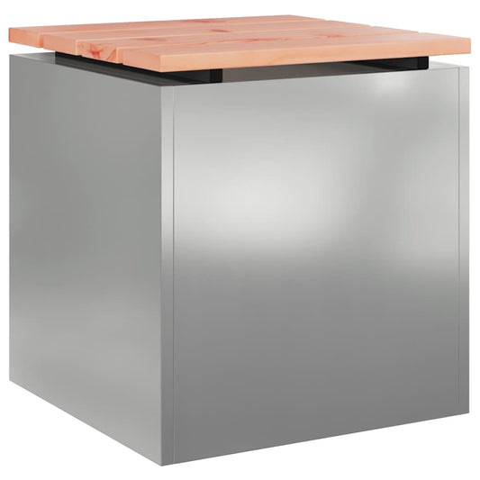 vidaXL Παγκάκι κήπου Ασημί 40 x 40 x 43 cm Γαλβανισμένος χάλυβας