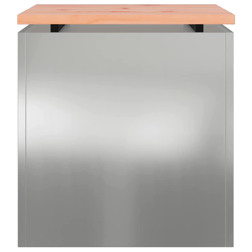 vidaXL Παγκάκι κήπου Ασημί 40 x 40 x 43 cm Γαλβανισμένος χάλυβας