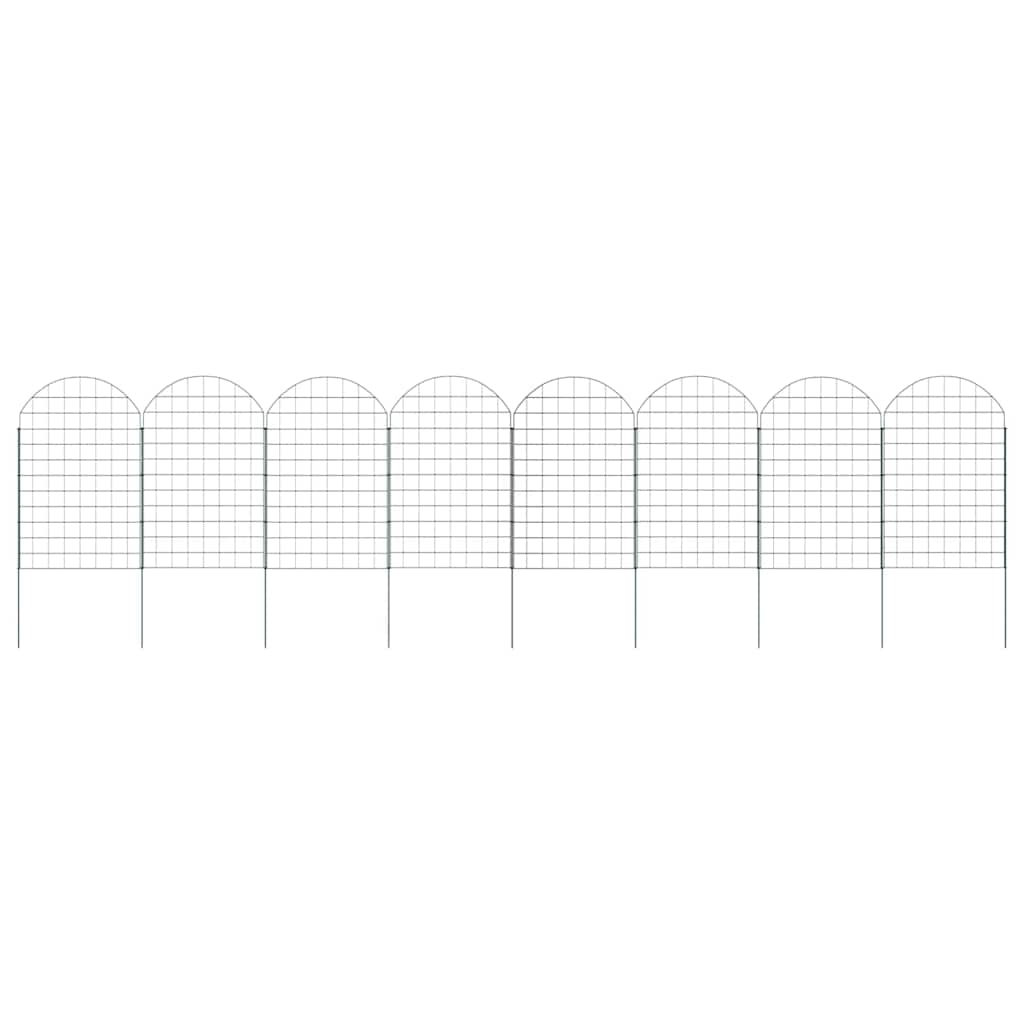 vidaXL Σετ φράχτη για λιμνούλες 8 pcs Πράσινο 50 x 80 cm Ατσάλι