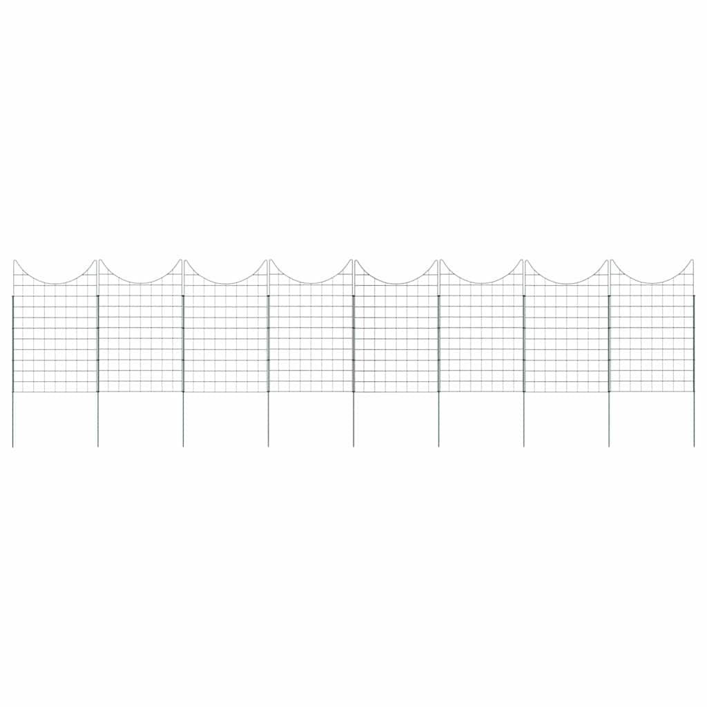 vidaXL Σετ φράχτη για λιμνούλες 8 pcs Πράσινο 50 x 80 cm Ατσάλι