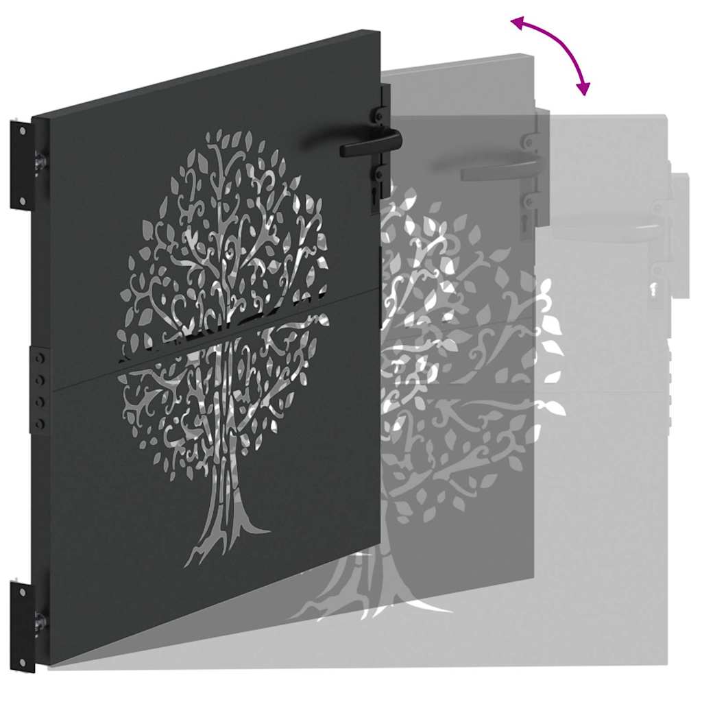 vidaXL Πύλη Κήπου Μαύρο 94 x 100 εκ Ατσάλι με Επικάλυψη Πούδρας