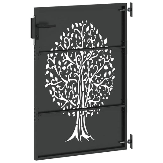 vidaXL Πύλη Κήπου 85 x 125 cm Ατσάλι με Επικάλυψη Πούδρας Κλειδώσιμο