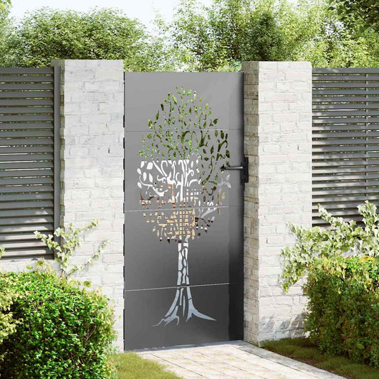 vidaXL Πύλη Κήπου Μαύρο 85 x 175 cm Ατσάλι με Επικάλυψη Πούδρας