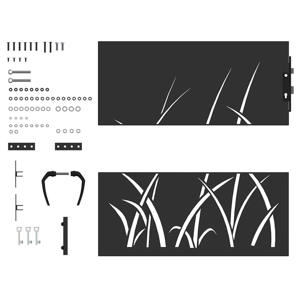 vidaXL Πύλη Κήπου Μαύρο 94 x 100 εκ Ατσάλι με Επικάλυψη Πούδρας