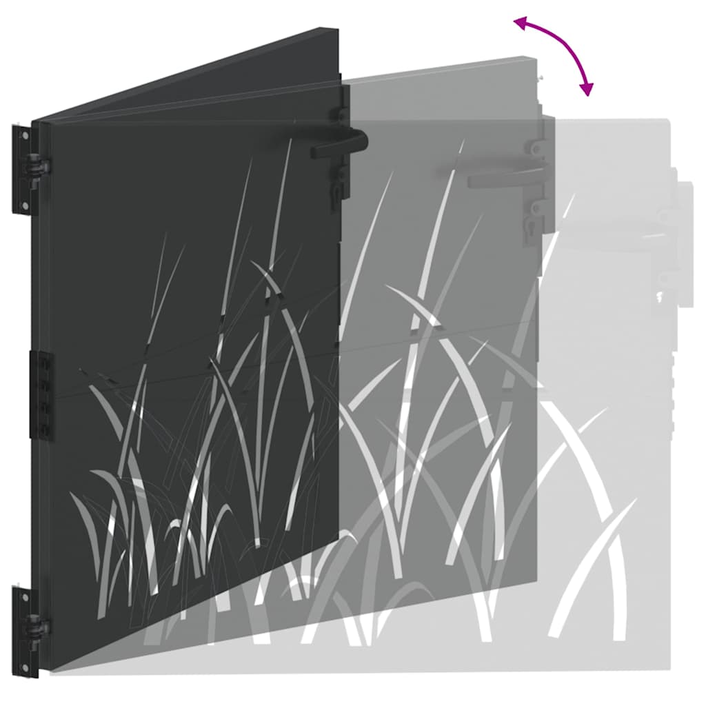 vidaXL Πύλη Κήπου Μαύρο 94 x 100 εκ Ατσάλι με Επικάλυψη Πούδρας