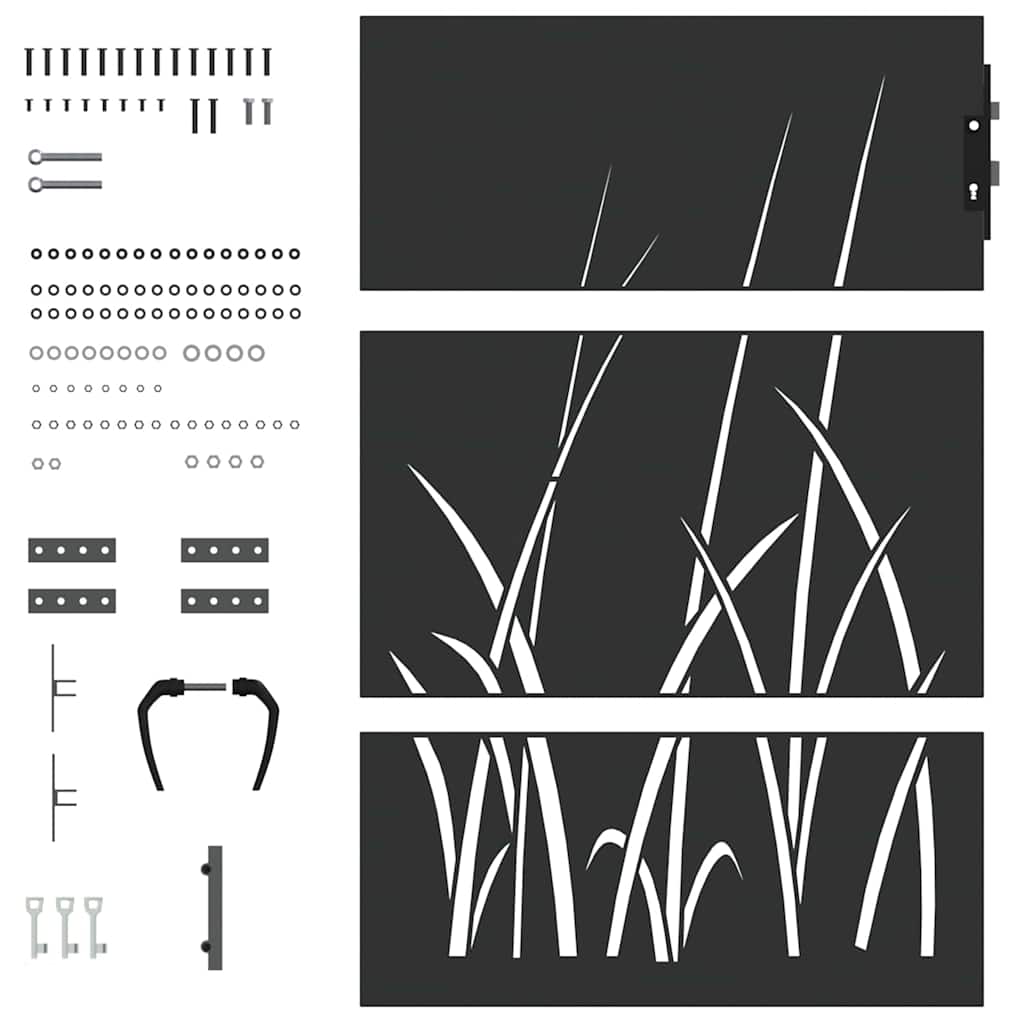 vidaXL Πύλη Κήπου Μαύρο 94 x 125 εκ Ατσάλι με Επικάλυψη Πούδρας