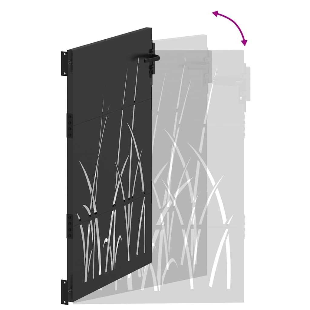 vidaXL Πύλη Κήπου Μαύρο 94 x 150 εκ Ατσάλι με Επικάλυψη Πούδρας