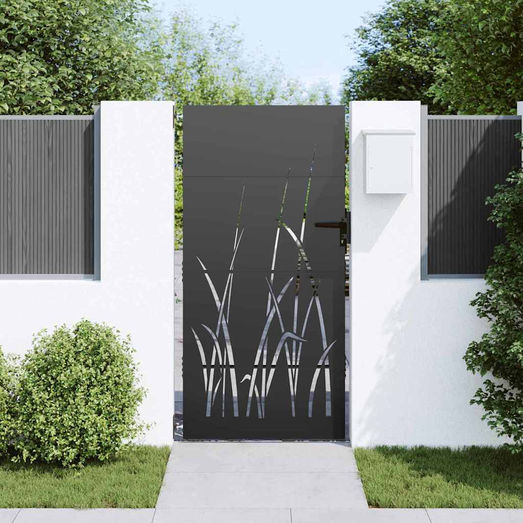 vidaXL Πύλη Κήπου Μαύρο 85 x 175 cm Ατσάλι με Επικάλυψη Πούδρας