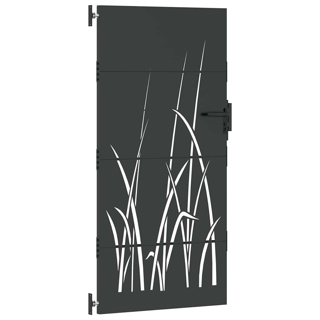 vidaXL Πύλη Κήπου Μαύρο 85 x 175 cm Ατσάλι με Επικάλυψη Πούδρας