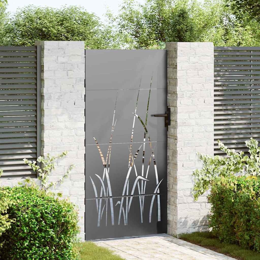 vidaXL Πύλη Κήπου Μαύρο 85 x 200 cm Ατσάλι με Επικάλυψη Πούδρας