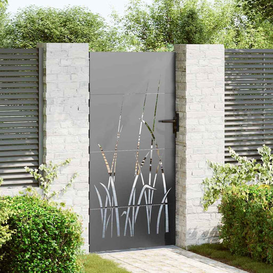 vidaXL Πύλη Κήπου Μαύρο 85 x 200 cm Ατσάλι με Επικάλυψη Πούδρας