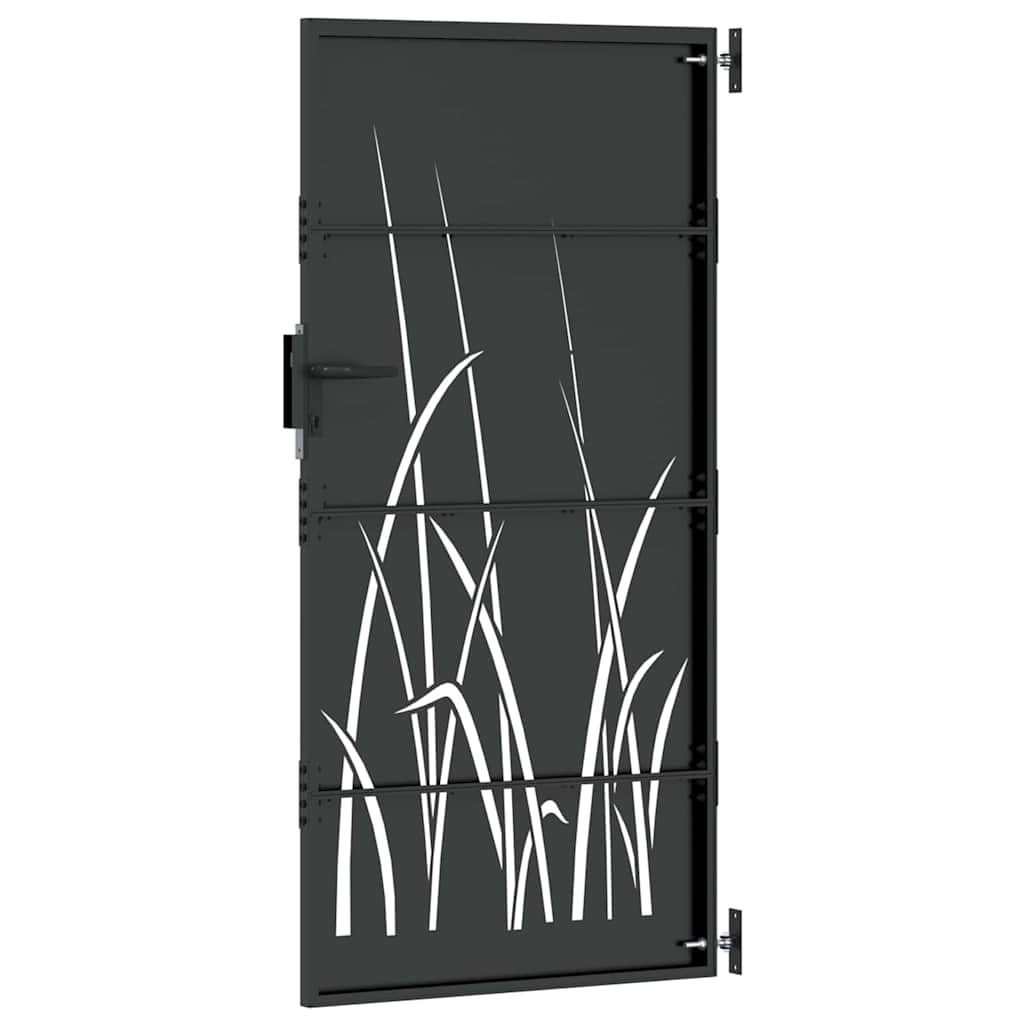 vidaXL Πύλη Κήπου Μαύρο 85 x 200 cm Ατσάλι με Επικάλυψη Πούδρας