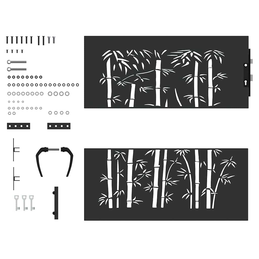 vidaXL Πύλη Κήπου Μαύρο 94 x 100 εκ. Ατσάλι με Επικάλυψη Πούδρας