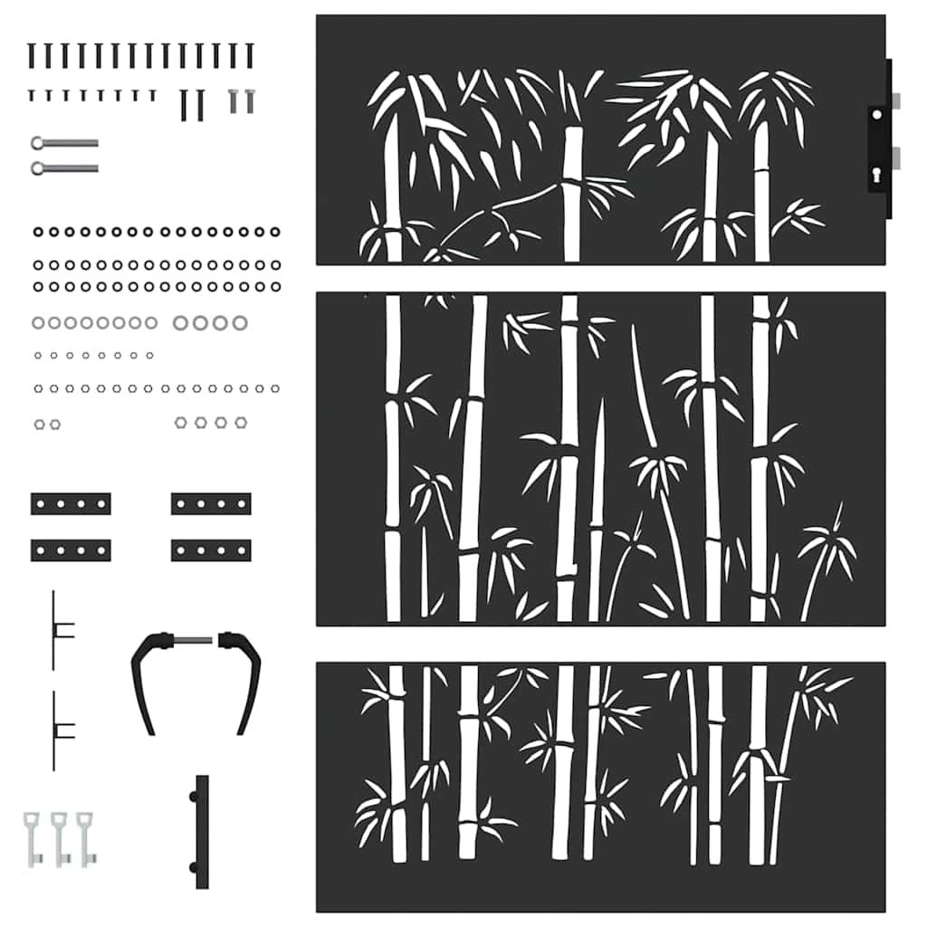 vidaXL Πύλη Κήπου Μαύρο 94 x 125 εκ Ατσάλι με Επικάλυψη Πούδρας