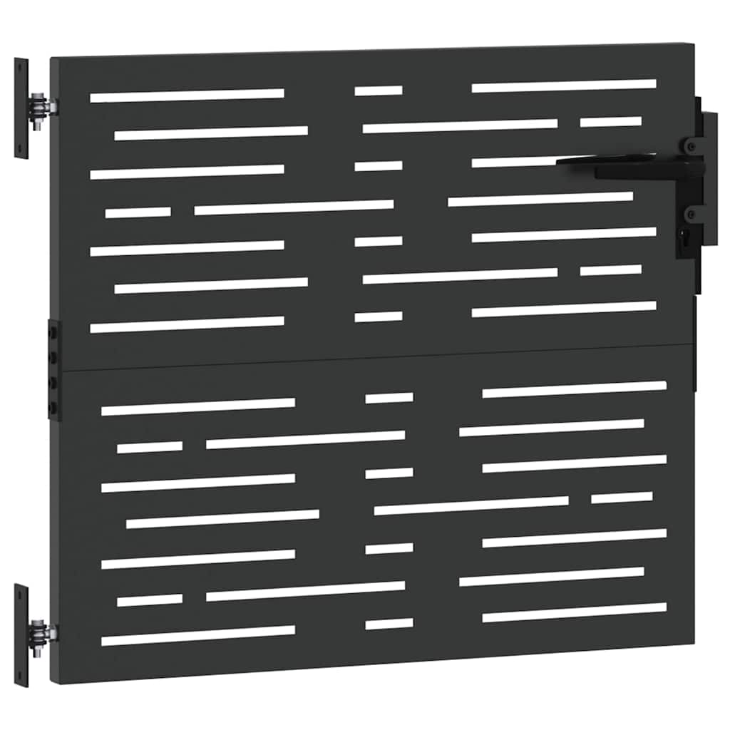 vidaXL Πύλη Κήπου Μαύρο 85 x 100 cm Ατσάλι με Επικάλυψη Πούδρας