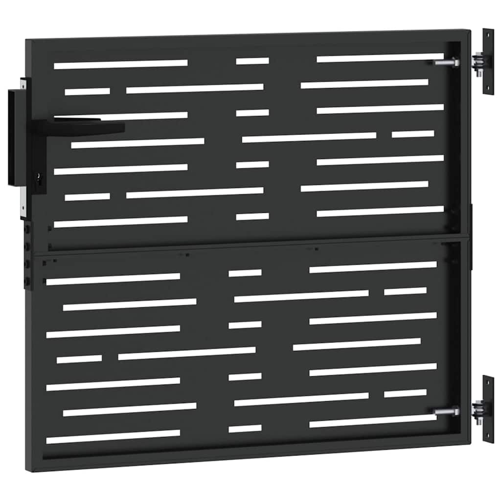 vidaXL Πύλη Κήπου Μαύρο 85 x 100 cm Ατσάλι με Επικάλυψη Πούδρας