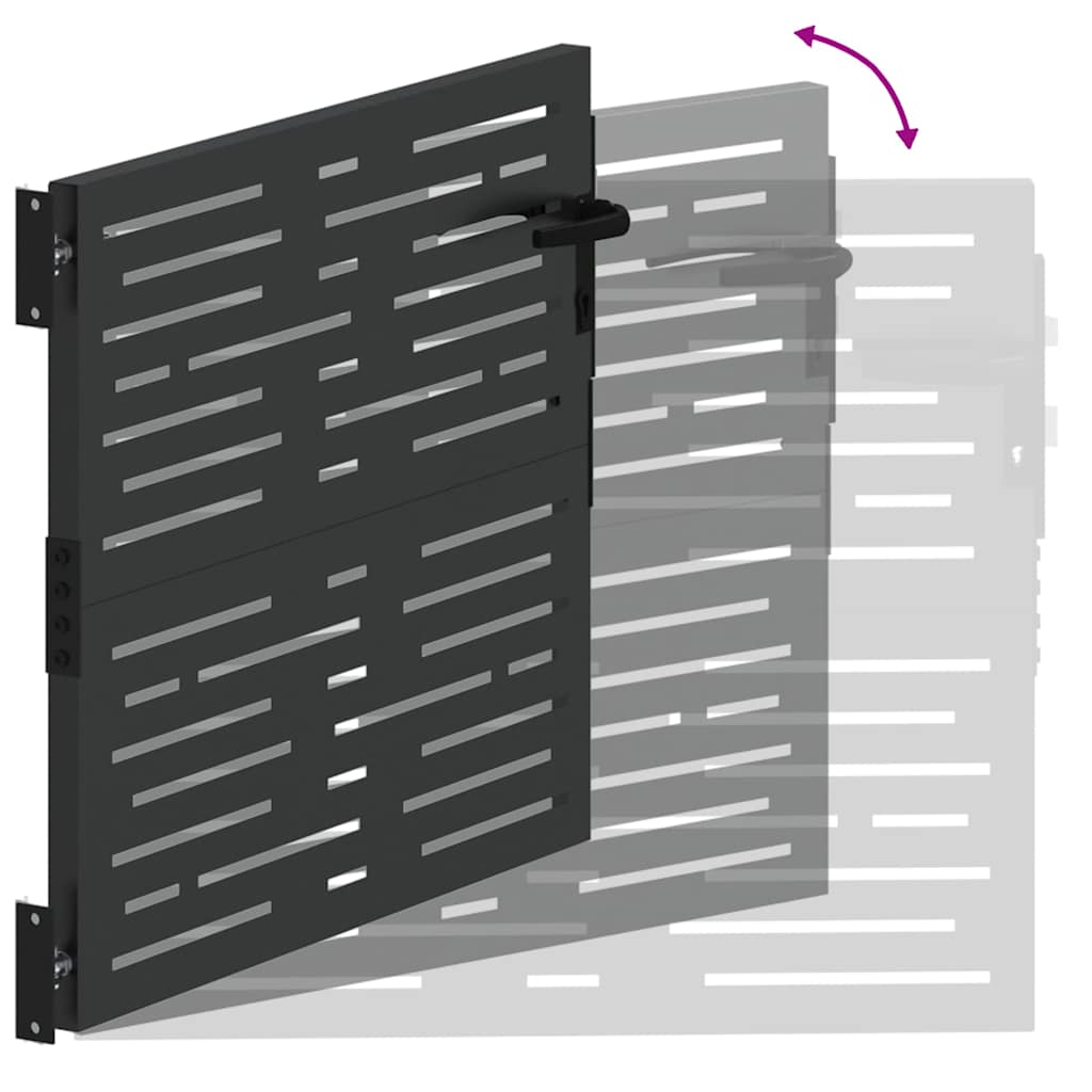 vidaXL Πύλη Κήπου Μαύρο 85 x 100 cm Ατσάλι με Επικάλυψη Πούδρας