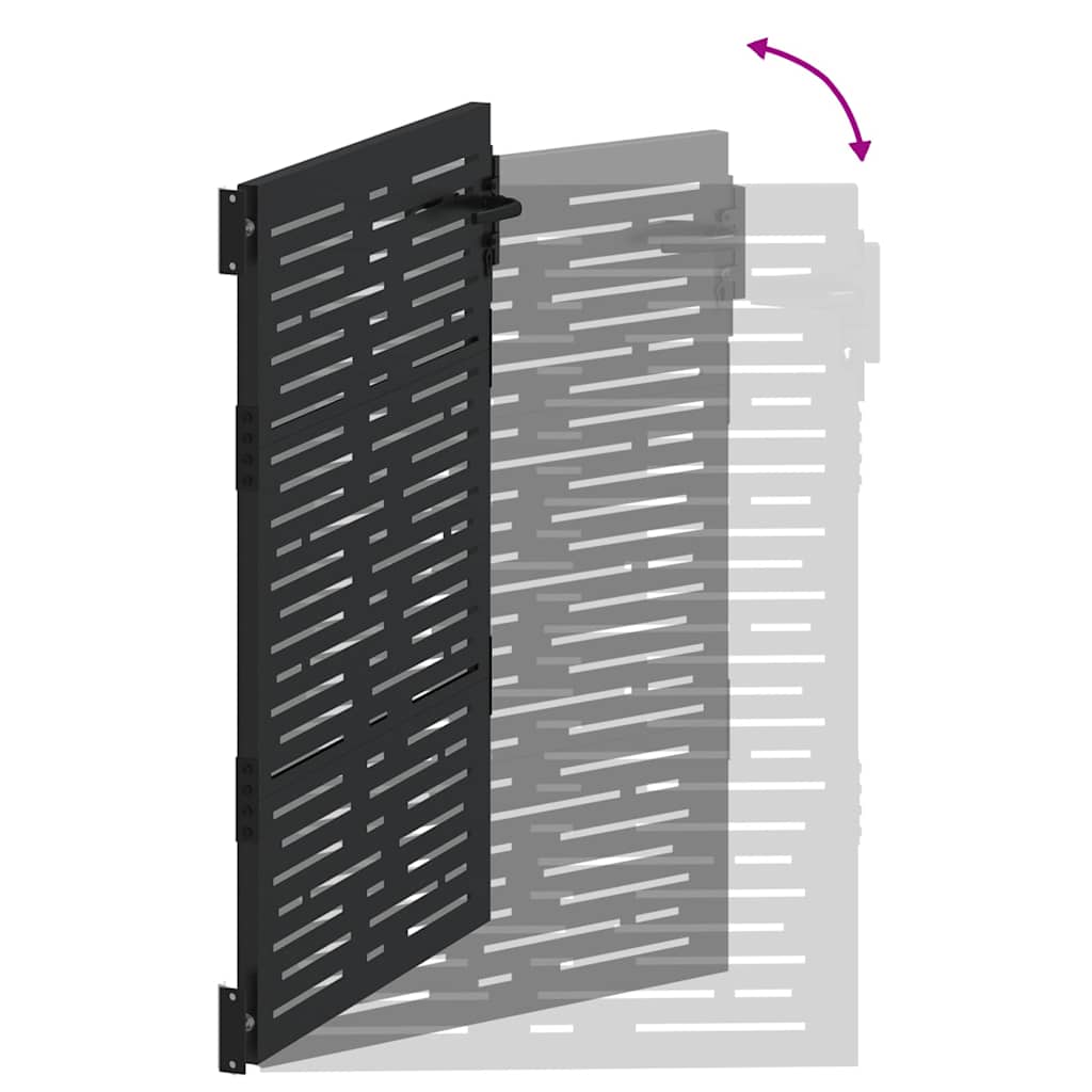 vidaXL Πύλη Κήπου Μαύρο 94 x 125 εκ Ατσάλι με Επικάλυψη Πούδρας