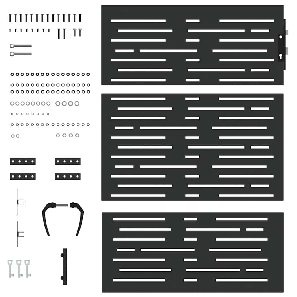 vidaXL Πύλη Κήπου Μαύρο 94 x 150 εκ Ατσάλι με Επικάλυψη Πούδρας