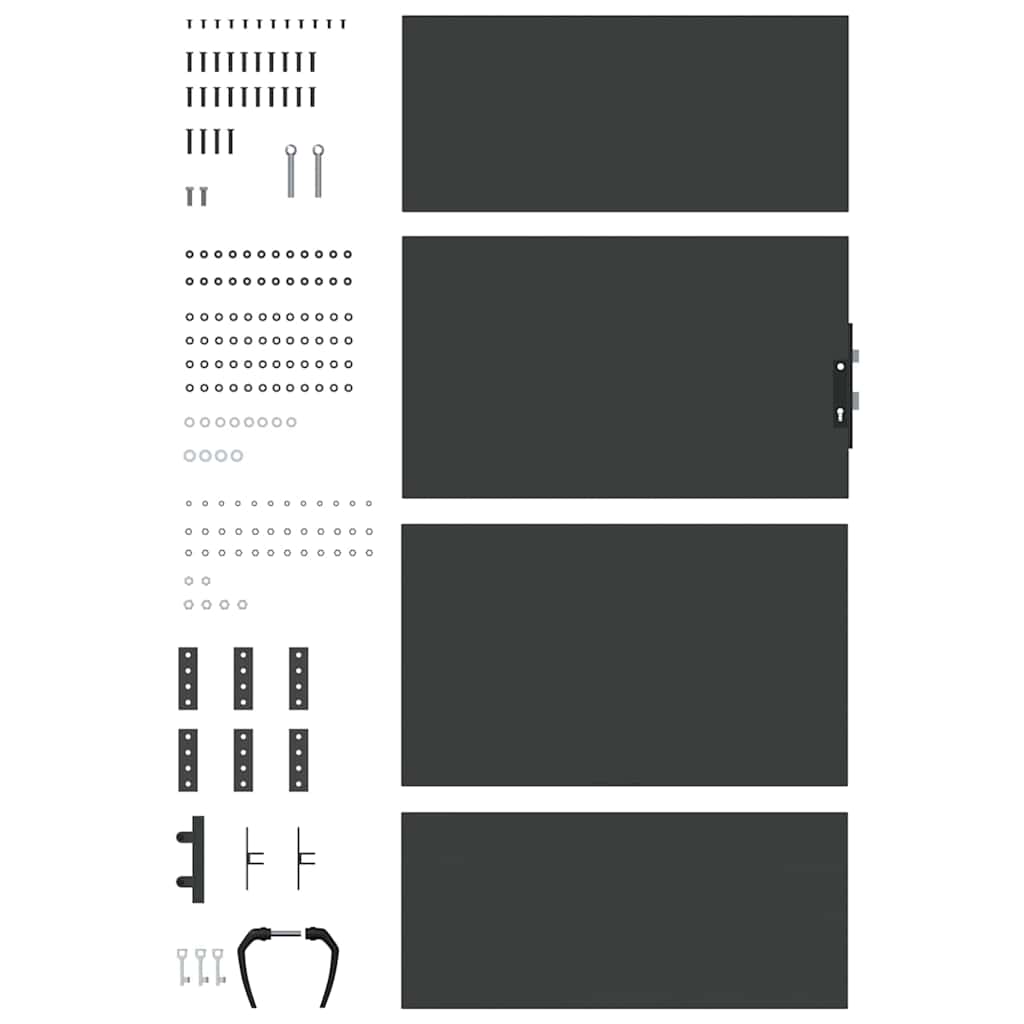 vidaXL Πύλη Κήπου Μαύρο 85 x 175 cm Ατσάλι με Επικάλυψη Πούδρας