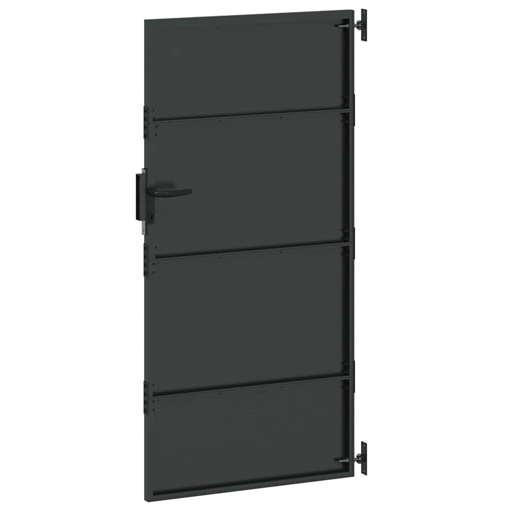 vidaXL Πύλη Κήπου Μαύρο 85 x 175 cm Ατσάλι με Επικάλυψη Πούδρας