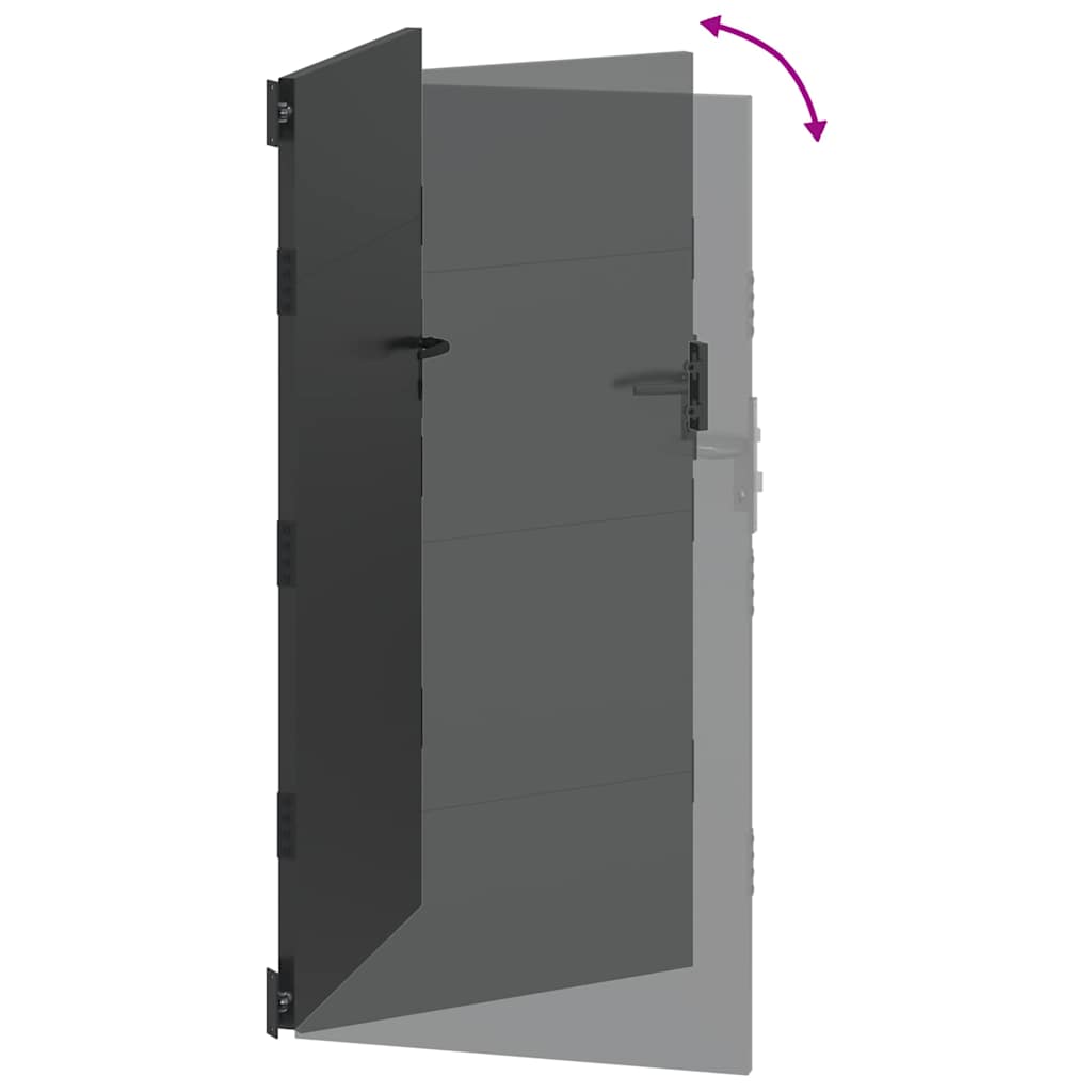 vidaXL Πύλη Κήπου Μαύρο 85 x 175 cm Ατσάλι με Επικάλυψη Πούδρας
