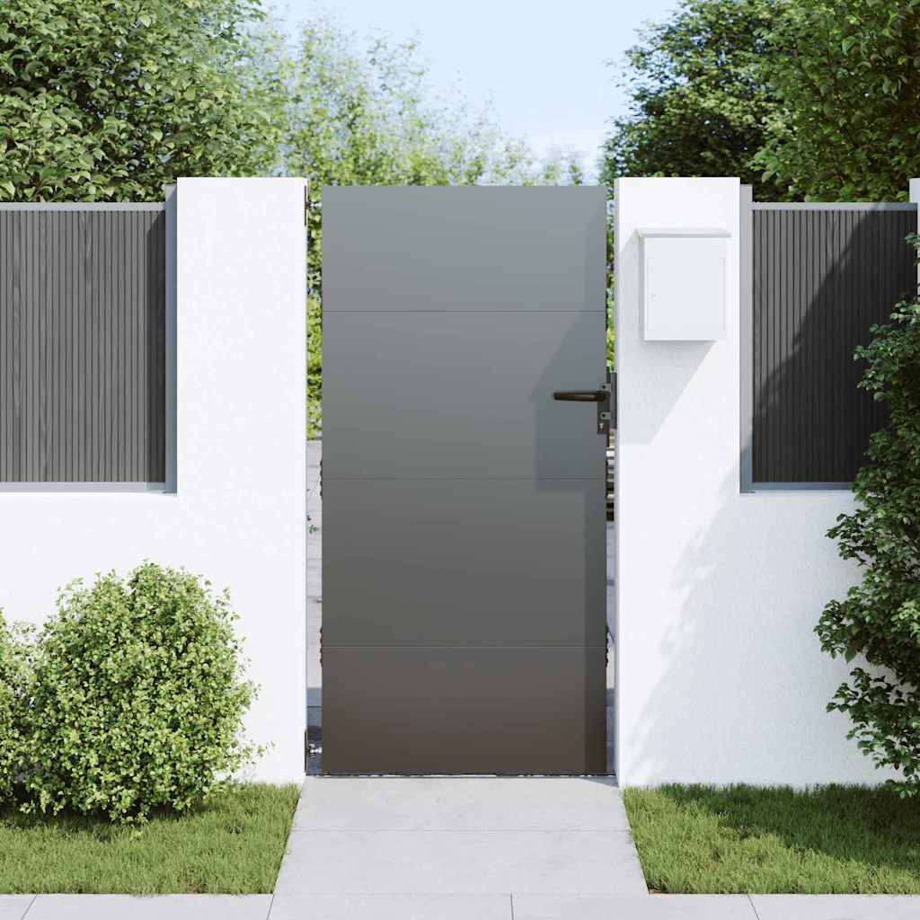 vidaXL Πύλη Κήπου Μαύρο 85 x 200 cm Ατσάλι με Επικάλυψη Πούδρας