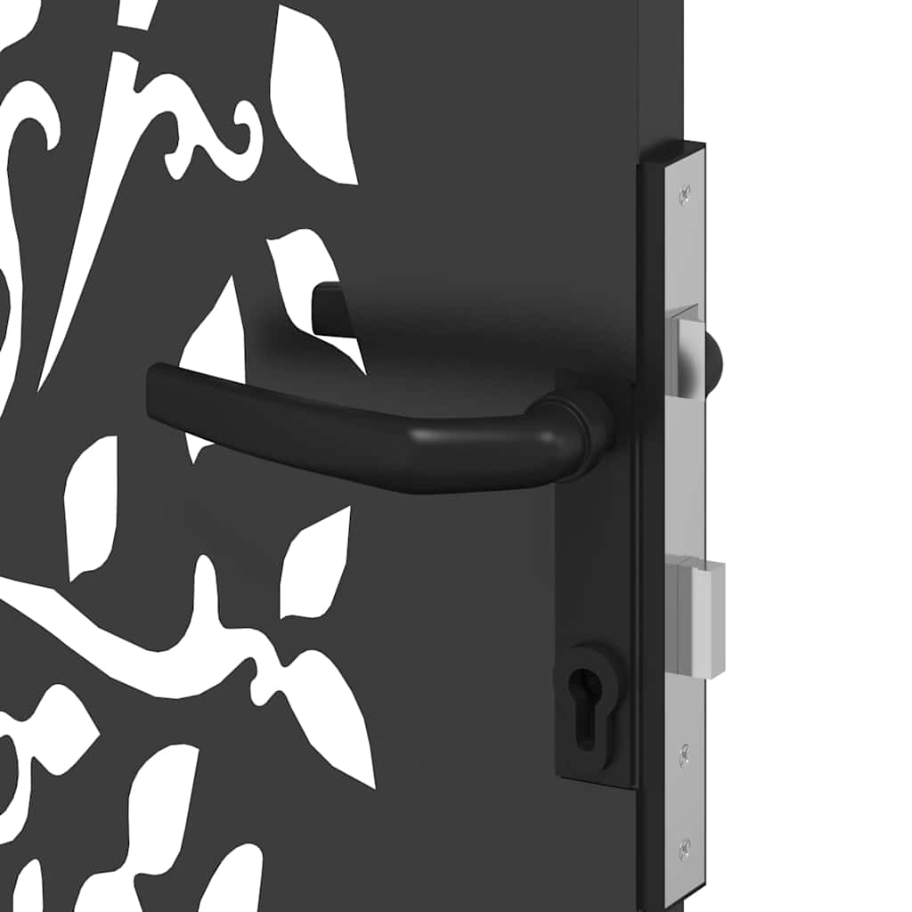 vidaXL Πύλη Κήπου Μαύρο 105 x 200 cm Ατσάλι με Επικάλυψη Πούδρας