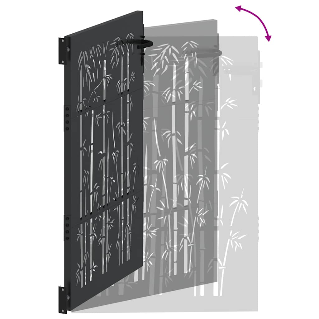 vidaXL Πύλη Κήπου, Πύλη Κήπου 105x75 εκ Υλικό Corten Σχεδιασμός Μπαμπού