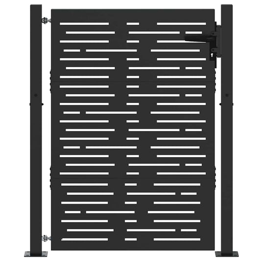 vidaXL Πύλη Κήπου Μαύρο 110 x 130 cm Χάλυβας με επίστρωση πούδρας
