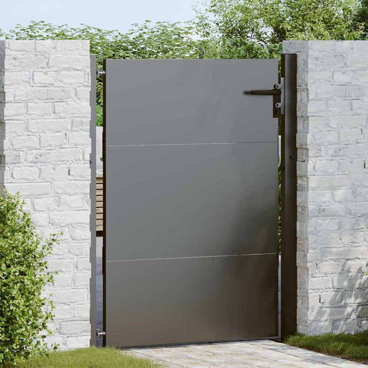 vidaXL Πύλη Κήπου Μαύρο 105 x 130 cm Χάλυβας με επίστρωση πούδρας