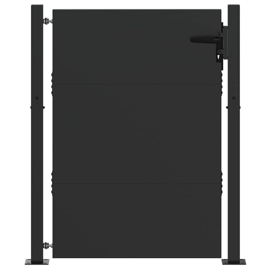 vidaXL Πύλη Κήπου Μαύρο 105 x 130 cm Χάλυβας με επίστρωση πούδρας
