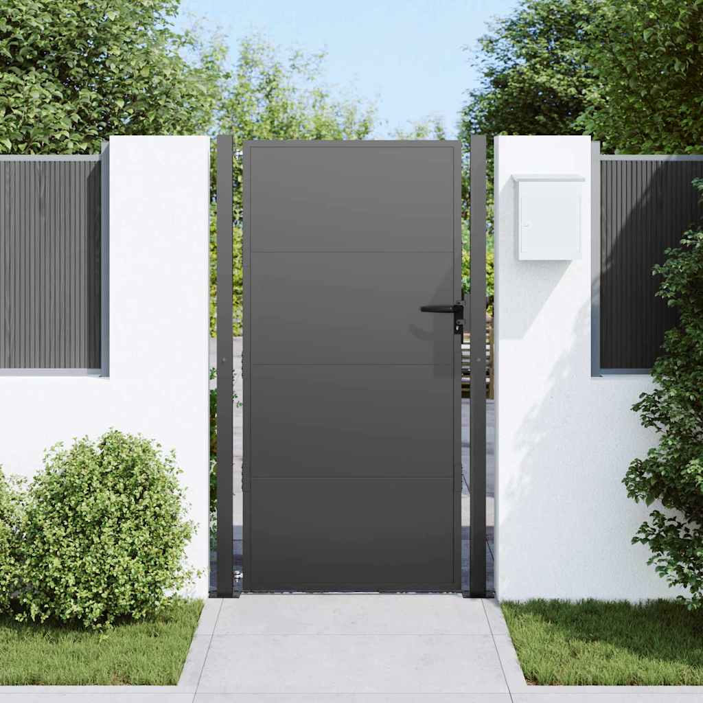 vidaXL Πύλη Κήπου 110 x 205 εκ. Μαύρο Κλειδώσιμο