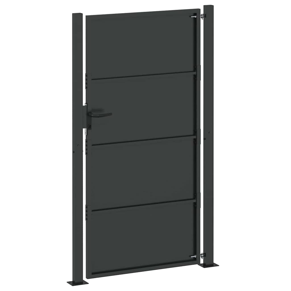 vidaXL Πύλη Κήπου 110 x 205 εκ. Μαύρο Κλειδώσιμο