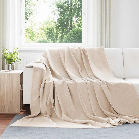 vidaXL Ριχτάρι Μπεζ 220 x 240 cm 1.38 kg Μαλλί