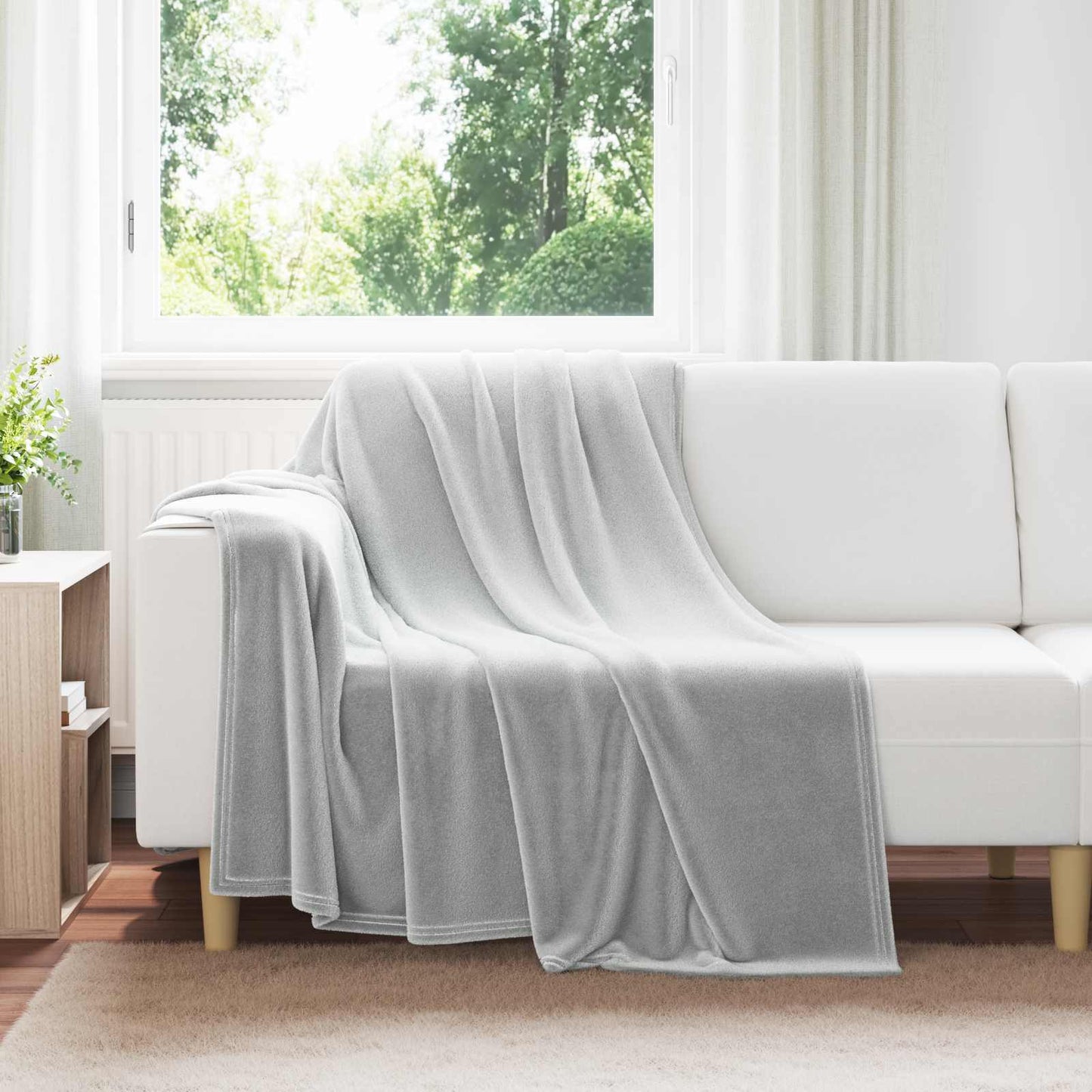 vidaXL Κουβέρτα Γκρι 150 x 200 cm Μαλλί