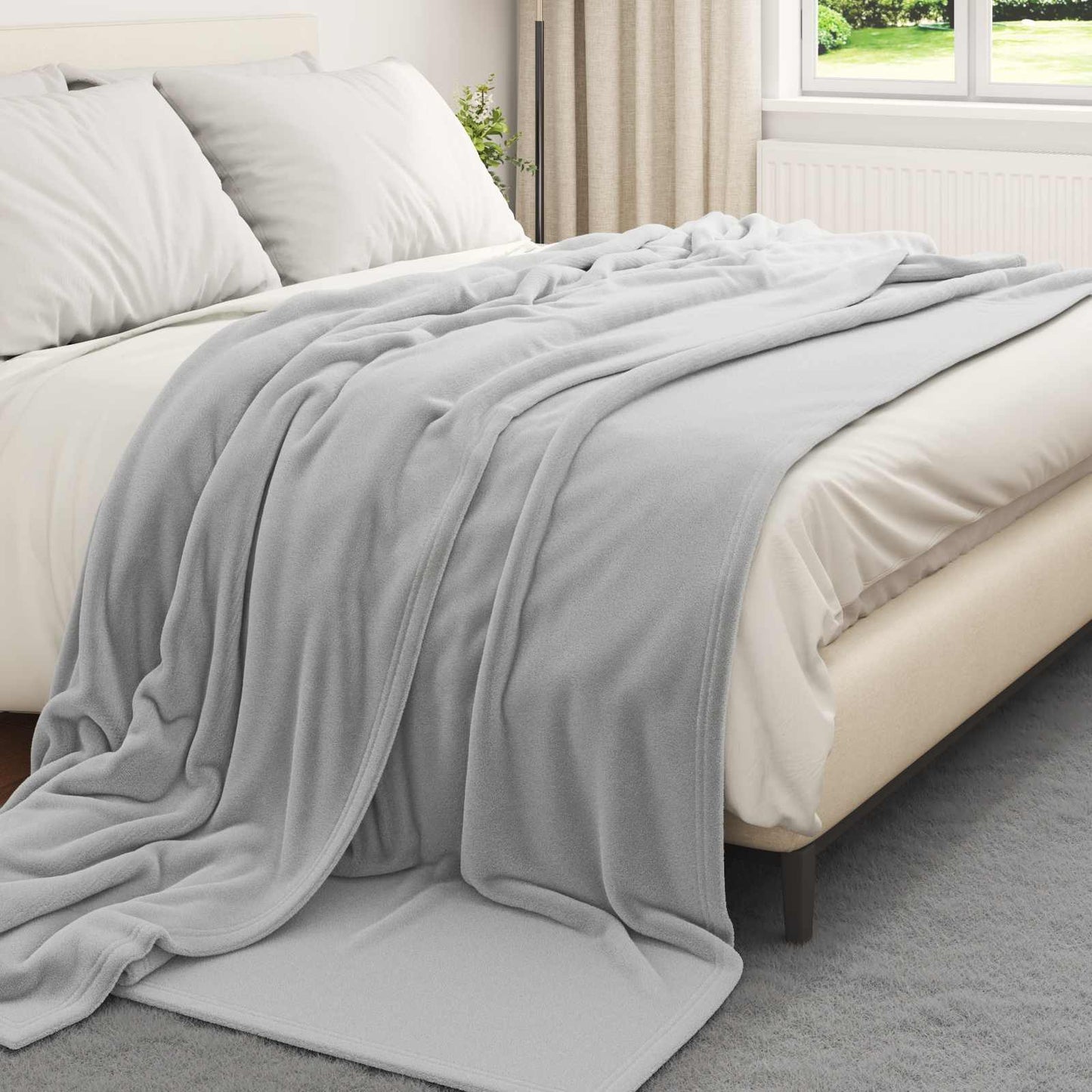 vidaXL Κουβέρτα Γκρι 220 x 240 cm Μαλλί