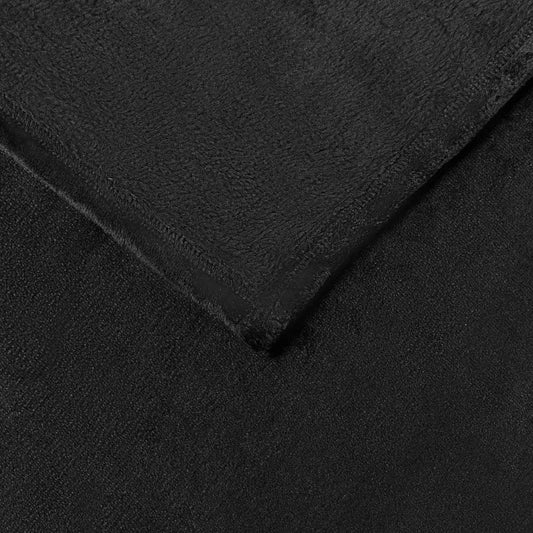 vidaXL Κουβέρτα Μαύρο 130 x 150 cm Μαλλί