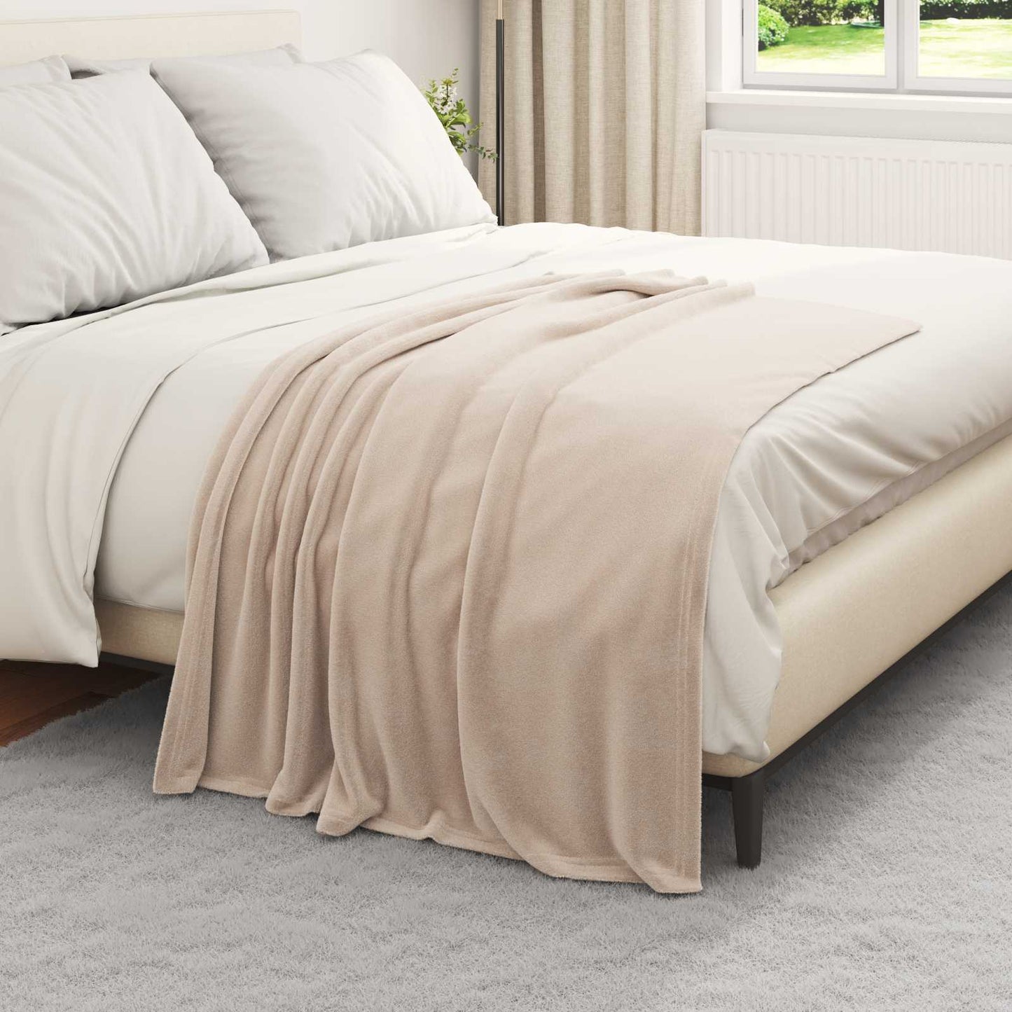 vidaXL Ριχτάρια 6 pcs Μπεζ 130 x 150 cm Μαλλί