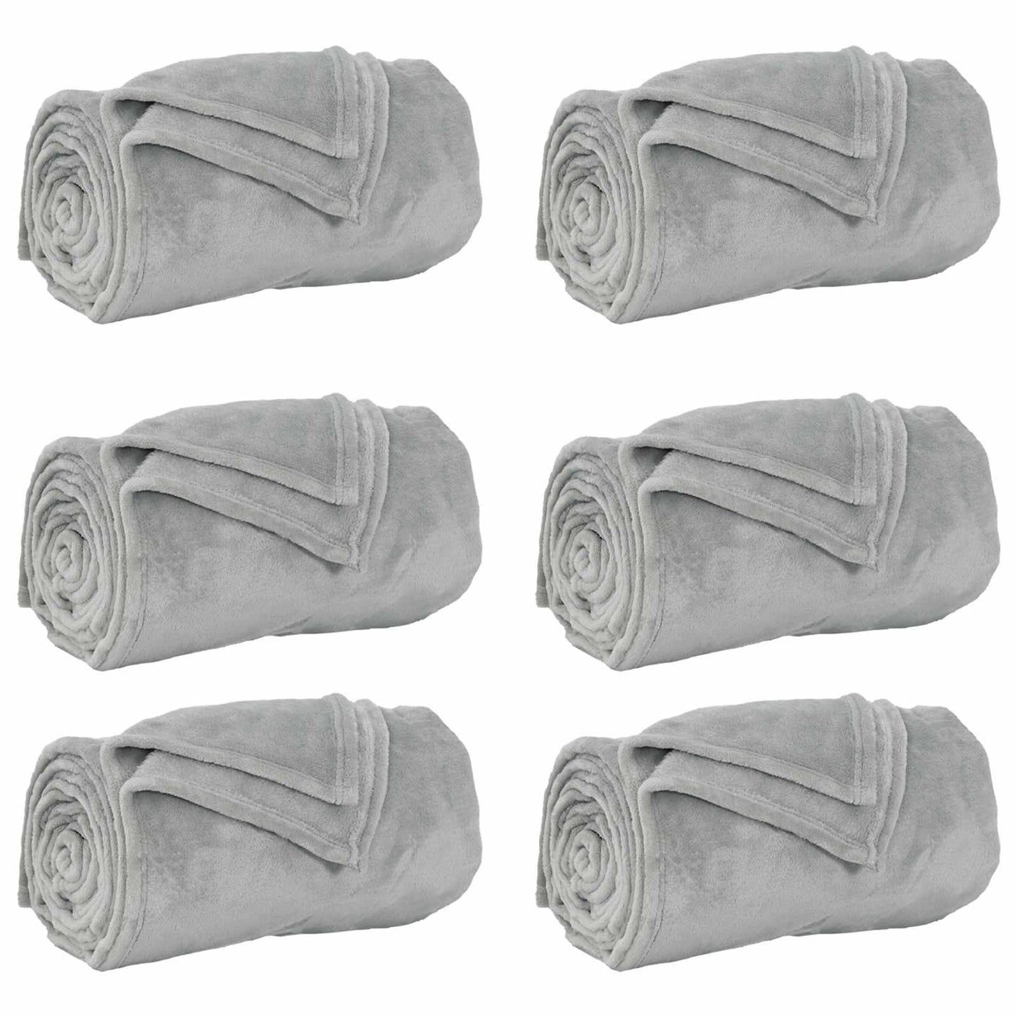 vidaXL Ριχτάρια 6 pcs Γκρι 150 x 200 cm Μαλλί