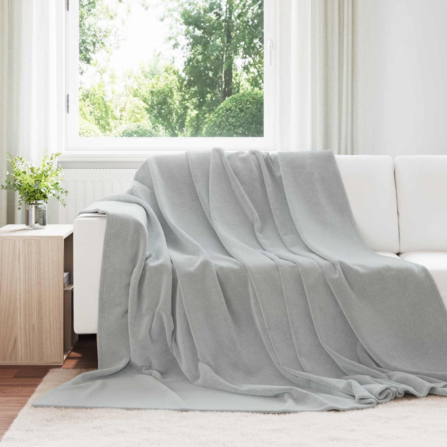 vidaXL Ριχτάρια 6 pcs Γκρι 240 x 270 εκ. Μαλλί