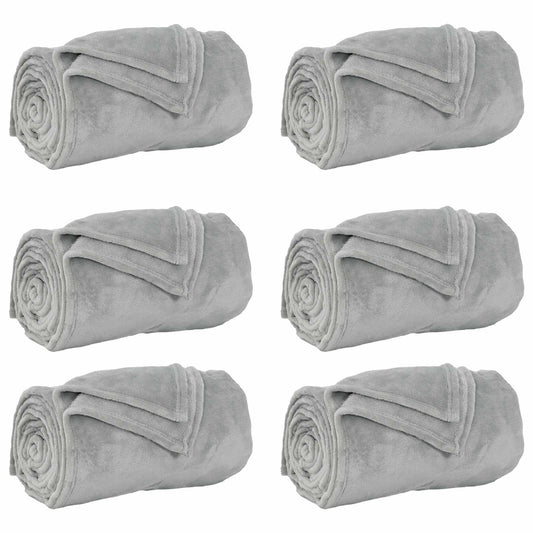 vidaXL Ριχτάρια 6 pcs Γκρι 240 x 270 εκ. Μαλλί