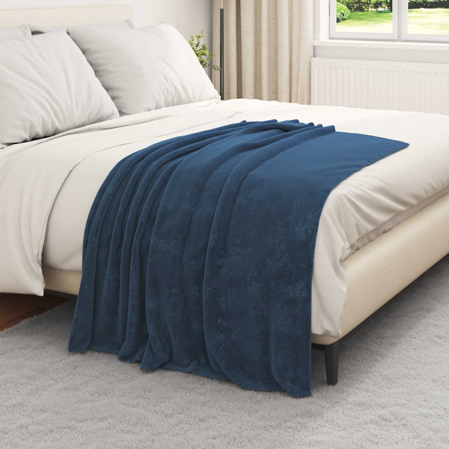 vidaXL Ριχτάρια 6 pcs Σκούρο μπλε 130 x 150 cm Μαλλί